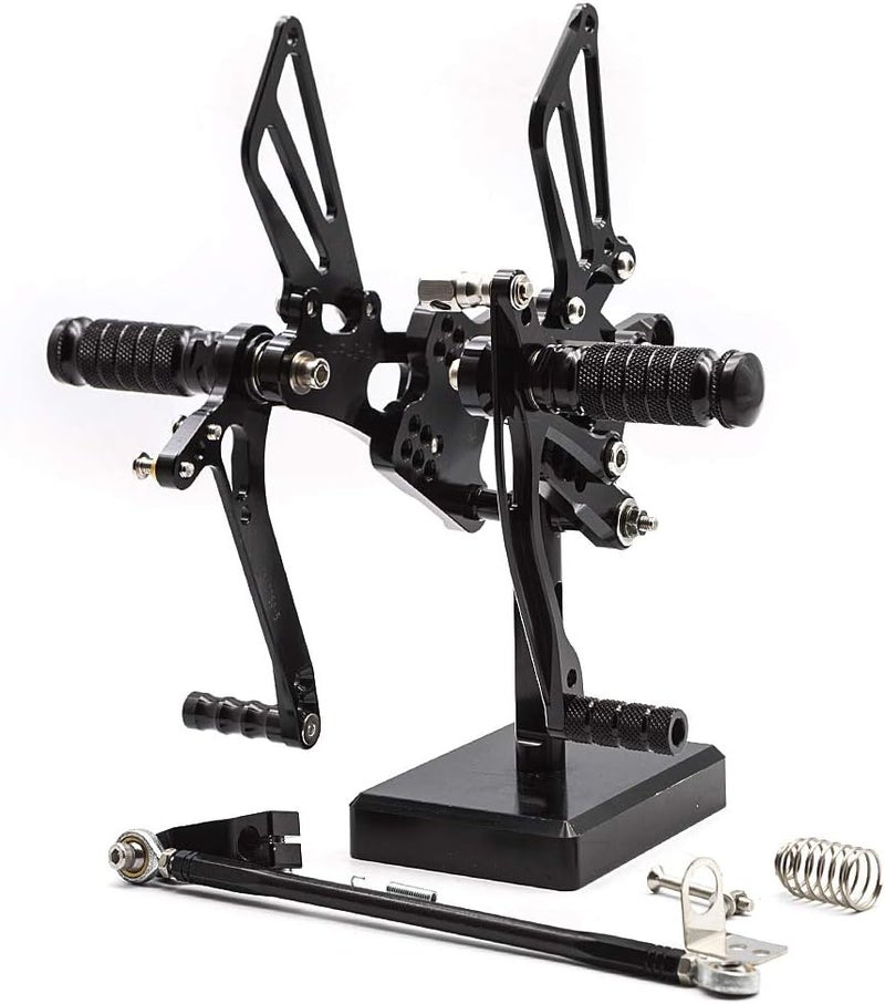 FXCNC CNC Billet Motorcycle Rearset Foot Pegs Rear Set Footrests Fully Adjustable Foot Boards Compatible with CBR600F F4i 2001-2007, CBR600F F4 1999-2000 - Image 3